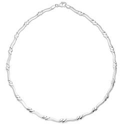 Vinani Damen Halskette 925 Silber - Collier mit beweglichen Glieder - glänzend mattiert - 925 Sterling Silber - Kette für Frauen aus Italien 2KB1 von Vinani