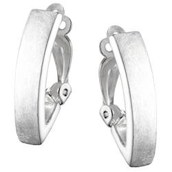 Vinani Damen Ohrclips 925 Silber - Ohrring Set für Frauen - gebürstet aus 925 Sterling Silber - Ohrstecker LLK von Vinani