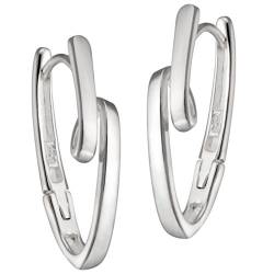 Vinani Damen Ohrringe 925 Silber - Klapp-Creolen Schlaufe U-Form Ohrring Set für Frauen aus 925 Sterling Silber CKN von Vinani