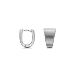 Vinani Damen Ohrringe 925 Silber - Klapp-Creolen mattiert Dreieck Form aus 925 Sterling Silber Ohrring Set für Frauen COB von Vinani