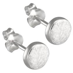 Vinani Damen Ohrstecker 925 Silber - Scheibe gebürstet - Ohrringe aus 925 Sterling Silber für Frauen - ORKG von Vinani