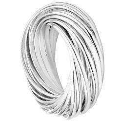 Vinani Damen Ring 925 Silber - Multi 3er Ring Wickelring - massiv glänzend beweglich - 925 Sterling Silber - Dreierring für Frauen - 2R3N-60 von Vinani
