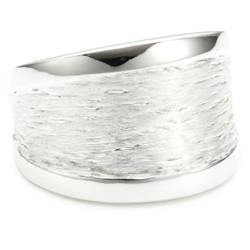 Vinani Damen Ring 925 Silber - Rillenmotiv massiv gebürstet Seiten glänzend aus 925 Sterling Silber für Frauen - RMG56 von Vinani