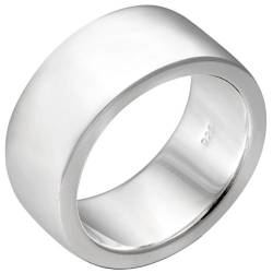 Vinani Damen Ring 925 Silber - breit schlicht massiv - glänzend aus Sterling Silber 925 für Frauen und Herren - REG54 von Vinani