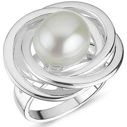 Vinani Design Ring Süßwasserperle Spirale glänzend 925 Sterling Silber Perle Größe 54 (17.2) 2RLT54 von Vinani