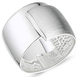 Vinani Design Ring massiv breit glänzend mattiert 925 Sterling Silber Größe 58 (18.5) 2RLW58 von Vinani