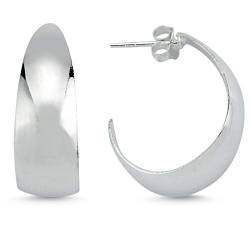 Vinani Halb-Creolen glänzend 925 Sterling Silber Ohrringe 2CHP von Vinani