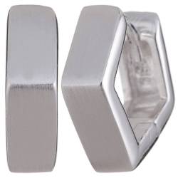 Vinani Klapp-Creolen fünfeckig mattiert-glänzend Sterling Silber 925 Ohrringe CFE von Vinani