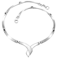 Vinani Kollier 2020 mattiert gekreuzt geschwungen beweglich glänzend Sterling Silber 925 Halskette Kette Italien KCF-N von Vinani