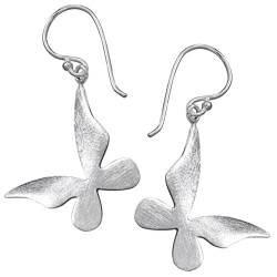 Vinani Ohrhänger Schmetterling gebürstet Sterling Silber 925 Ohrringe OSL von Vinani