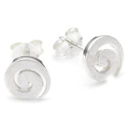 Vinani Ohrstecker Spirale gebürstet Sterling Silber 925 Ohrringe OSP von Vinani