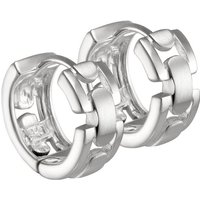 Vinani Paar Creolen, Vinani Klapp-Creolen Glieder mattiert glänzend Sterling Silber 925 Ohrringe CRKG von Vinani