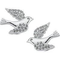 Vinani Paar Ohrstecker, Vinani Ohrstecker Vogel mit weißen Zirkonia elegant glänzend Sterling Silber 925 Taube Bird Ohrringe 2OSK von Vinani