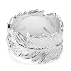 Vinani Ring Feder Arizona glänzend massiv Sterling Silber 925 Größe 56 (17.8) RFE56 von Vinani