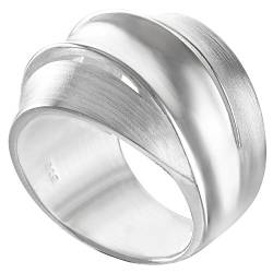 Vinani Ring breit 3 Bänder mattiert glänzend Sterling Silber 925 Größe 56 (17.8) RDB56 von Vinani
