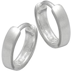Vinani Unisex Ohrringe 925 Silber - Klapp-Creolen - klein mattiert - Ohrring Set für Damen und Herren aus 925 Sterling Silber - CKM von Vinani
