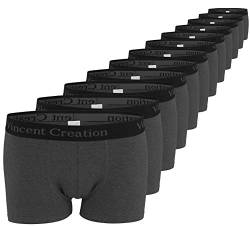 Vincent Creation 12er Pack Herren Boxershorts Retroshorts Hipster Fitted (M, Anthrazit) von Vincent Creation