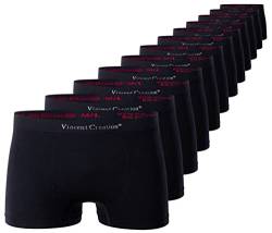 Vincent Creation 12er Pack Herren Seamless Boxershorts-Pant, Nahtlose Retroshorts, geschmeidig weiche Microfaser, Schwarz, Gr. L/XL von Vincent Creation