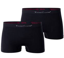 Vincent Creation 2er Pack Hochwertige Herren Seamless Boxershorts-Pant (M/L, schwarz/schwarz) von Vincent Creation