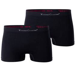 Vincent Creation 2er Pack Hochwertige VCA Herren Seamless Boxershorts-Pant, Nahtlose Retroshorts in geschmeidig weichem Microfaser, frei von AZO Farbstoffen (S/M, schwarz/schwarz) von Vincent Creation