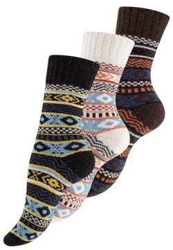 Vincent Creation 3 Paar Norwegersocken, Bunte Hygge Socken, Damen & Herren Wollsocken, Gr. 43-46, Bunt Set-3 von Vincent Creation