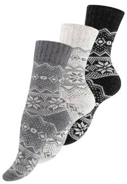 Vincent Creation 3 Paar Norwegersocken, Bunte Hygge Socken, Damen & Herren Wollsocken, Gr. 43-46, Bunt Set-4 von Vincent Creation