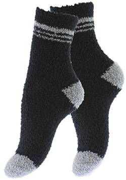 Vincent Creation 4 Paar Kuschelsocken Warme Flauschige Damen Socken Bettsocken Wintersocken, schwarz, One Size von Vincent Creation