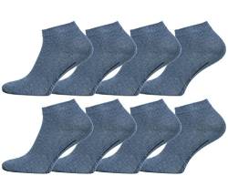 Vincent Creation 8 Paar Herren Sneaker Socken jeansblau,SPORT LINE, Gr. 39/42, aus gekämmter Baumwolle von Vincent Creation