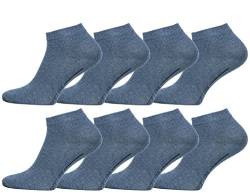 Vincent Creation 8 Paar Herren Sneaker Socken jeansblau,SPORT LINE, Gr. 43/46, aus gekämmter Baumwolle von Vincent Creation