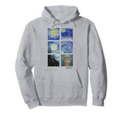 Van Gogh Malcollage Sternennacht mit Selbstporträt Pullover Hoodie von Vincent Van Gogh Art Aesthetic Paintings