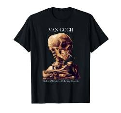 Van Gogh Skelett mit Totenkopf Malerei Kunst Ästhetik T-Shirt von Vincent Van Gogh Art Aesthetic Paintings