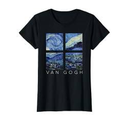 Van Gogh Sternennacht Malerei Collage Vincent Van Gogh T-Shirt von Vincent Van Gogh Art Aesthetic Paintings