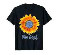 Van Gogh Sternennacht Sonnenblume Van Gogh Sonnenblumen Kunst T-Shirt von Vincent Van Gogh Art Aesthetic Paintings