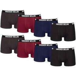 Vincenzo Bellini – Hipster Boxershorts, 8er Pack, Bequeme und atmungsaktive Herren Unterwäsche, Baumwolle Unterhosen, Basic Boxer (Mehrfarbig dunkel, M) von Vincenzo Bellini