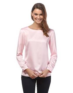 Vincenzo Boretti Bluse, leicht tailliert, U-Boot-Ausschnitt rosa S von Vincenzo Boretti