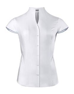 Vincenzo Boretti Bluse, modern-fit/leicht tailliert, Kelchkragen, Soft Oxford, Kurzarm - bügelleicht weiß 36 von Vincenzo Boretti