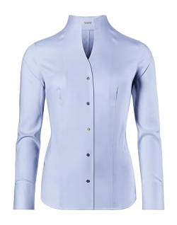 Vincenzo Boretti Bluse, modern-fit/leicht tailliert, Kelchkragen, Soft Twill - bügelleicht eisblau 42 von Vincenzo Boretti