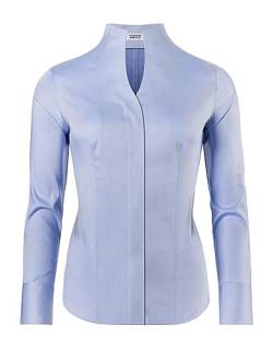 Vincenzo Boretti Bluse, modern-fit/leicht tailliert, Kelchkragen, Twill - bügelleicht hellblau 34 von Vincenzo Boretti