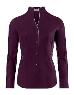 Vincenzo Boretti Bluse, modern-fit/leicht tailliert, Kelchkragen - bügelleicht aubergine 34 von Vincenzo Boretti