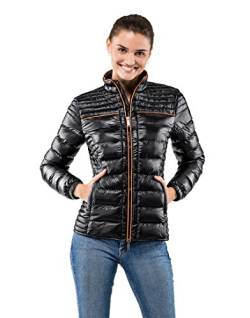 Vincenzo Boretti Damen Steppjacke slim-fit tailliert Übergangs-Jacke leicht dünn weich warm gefüttert für Frühling Herbst modern elegant - ein Style für Business und Freizeit schwarz S von Vincenzo Boretti