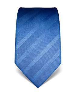 Vincenzo Boretti Herren Krawatte reine Seide Ton in Ton gestreift edel Männer-Design zum Hemd mit Anzug für Business Hochzeit 8 cm schmal/breit hellblau von Vincenzo Boretti