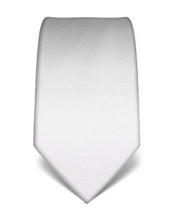 Vincenzo Boretti Herren Krawatte reine Seide Ton in Ton gestreift edel Männer-Design zum Hemd mit Anzug für Business Hochzeit 8 cm schmal/breit weiß von Vincenzo Boretti