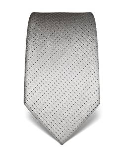 Vincenzo Boretti Herren Krawatte reine Seide gepunktet edel Männer-Design zum Hemd mit Anzug für Business Hochzeit 8 cm schmal/breit silber von Vincenzo Boretti