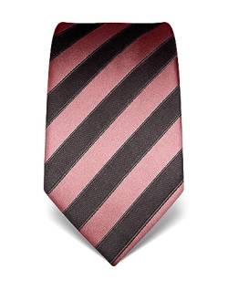 Vincenzo Boretti Herren Krawatte reine Seide gestreift edel Männer-Design zum Hemd mit Anzug für Business Hochzeit 8 cm schmal/breit altrosa von Vincenzo Boretti