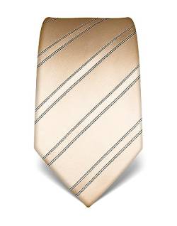 Vincenzo Boretti Herren Krawatte reine Seide gestreift edel Männer-Design zum Hemd mit Anzug für Business Hochzeit 8 cm schmal/breit gold von Vincenzo Boretti