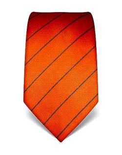 Vincenzo Boretti Herren Krawatte reine Seide gestreift edel Männer-Design zum Hemd mit Anzug für Business Hochzeit 8 cm schmal/breit orange von Vincenzo Boretti