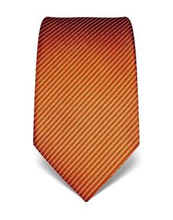 Vincenzo Boretti Herren Krawatte reine Seide gestreift edel Männer-Design zum Hemd mit Anzug für Business Hochzeit 8 cm schmal/breit orange von Vincenzo Boretti