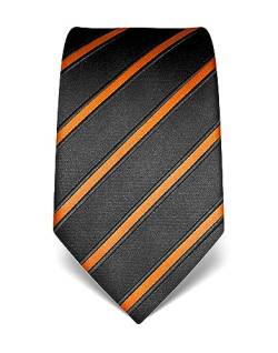 Vincenzo Boretti Herren Krawatte reine Seide gestreift edel Männer-Design zum Hemd mit Anzug für Business Hochzeit 8 cm schmal/breit orange von Vincenzo Boretti