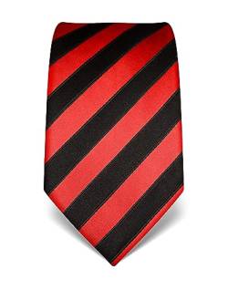 Vincenzo Boretti Herren Krawatte reine Seide gestreift edel Männer-Design zum Hemd mit Anzug für Business Hochzeit 8 cm schmal/breit rot von Vincenzo Boretti