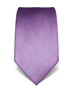 Vincenzo Boretti Herren Krawatte reine Seide uni einfarbig edel Männer-Design zum Hemd mit Anzug für Business Hochzeit 8 cm schmal/breit lila von Vincenzo Boretti